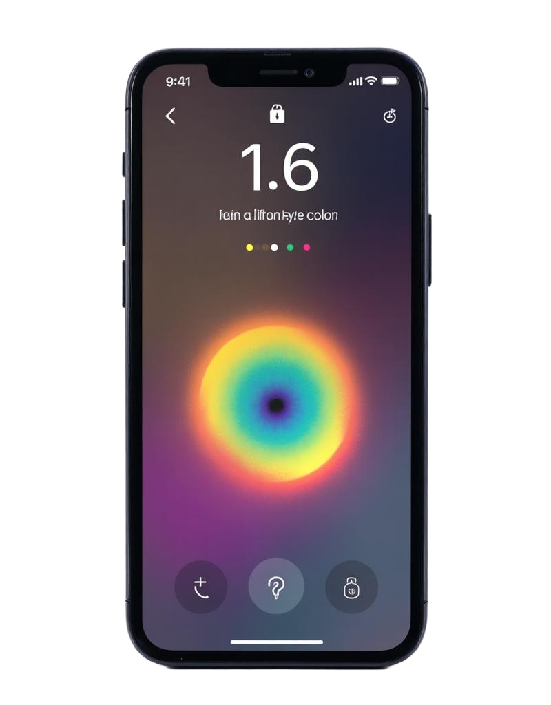 Eye Color Analyzer app showing iris color analysis results on iPhone